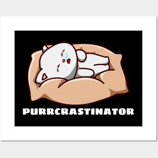 Purrcrastinator | Cute Procrastinator Pun Posters and Art